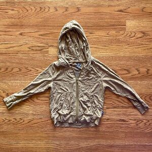 Kickee pants beige bamboo zip up hoodie - 2t - used